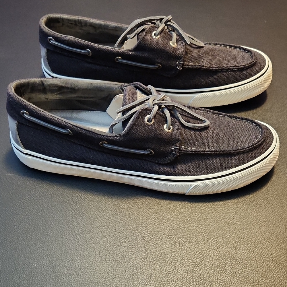 Sperry Men's Dark Gray Canvas Boat Shoes